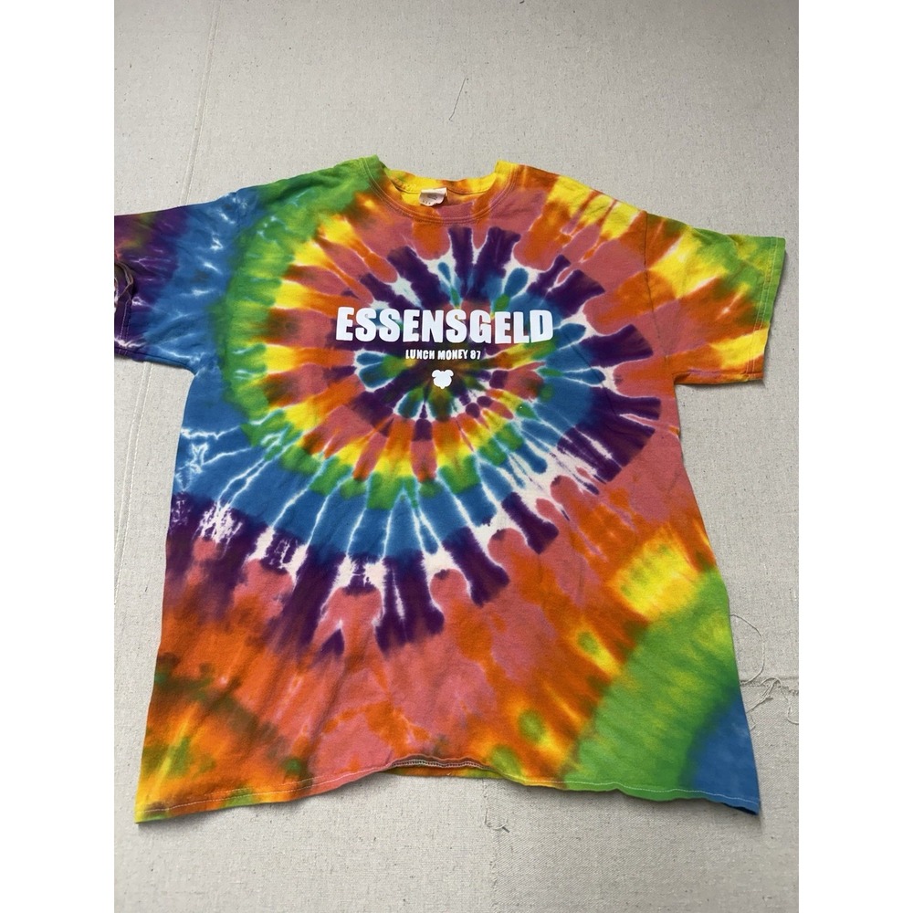 Gildan T-Shirt Essensgeld Lunch Money 87 Tie Dye Rainbow Large Good
